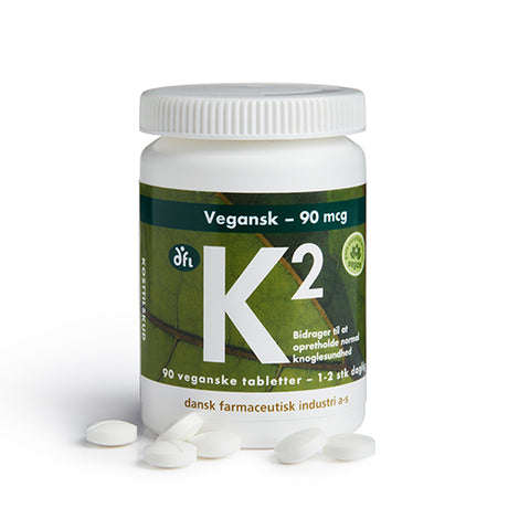 DFI K2 Vitamin 90 Mcg Vegetabilsk | 90 Tabl. fra Grønne dfi vitaminer på Mecindo.dk