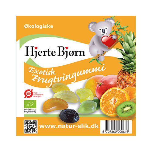 Hjerte Bjørn Frugtvingummi Exotisk Økologisk | 100 gr fra Hjerte Bjørn på Mecindo.dk