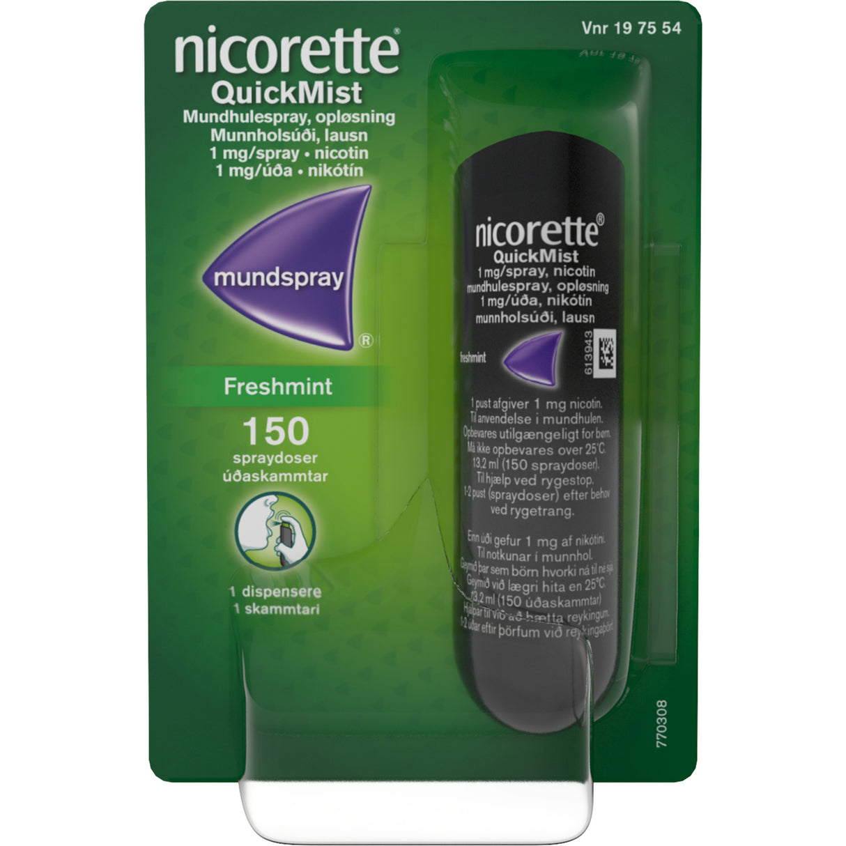 Nicorette QuickMist Freshmint fra Nicorette på Mecindo.dk