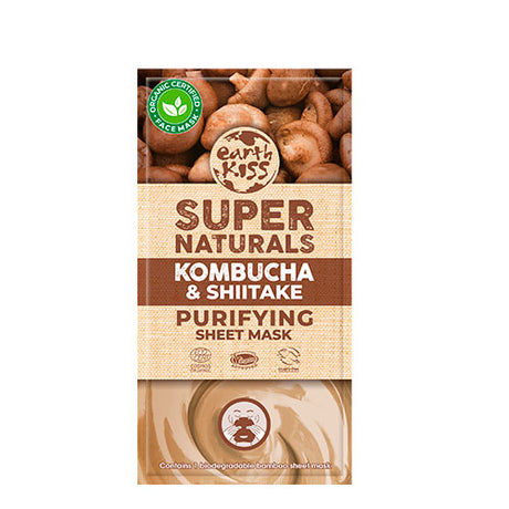 Earth Kiss Super Naturals Super Naturals Kombucha & Shiitake Purifying Sheet Mask fra Earth Kiss Super Naturals på Mecindo.dk