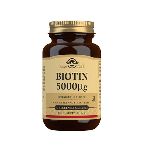 Solgar Biotin 5000 Ug | 50 kapsler fra Solgar på Mecindo.dk