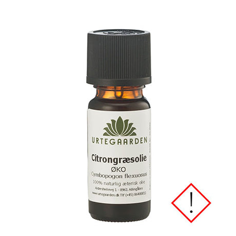 Urtegaarden Citrongraesolie Øko | 10 ml fra Urtegaarden på Mecindo.dk