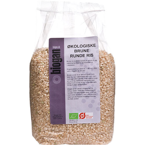 Biogan Økologiske Brune Runde Ris | 1 kg fra Biogan på Mecindo.dk