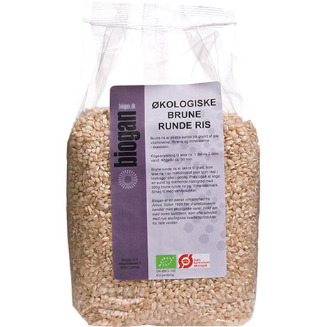 Biogan Økologiske Brune Runde Ris | 1 kg fra Biogan på Mecindo.dk
