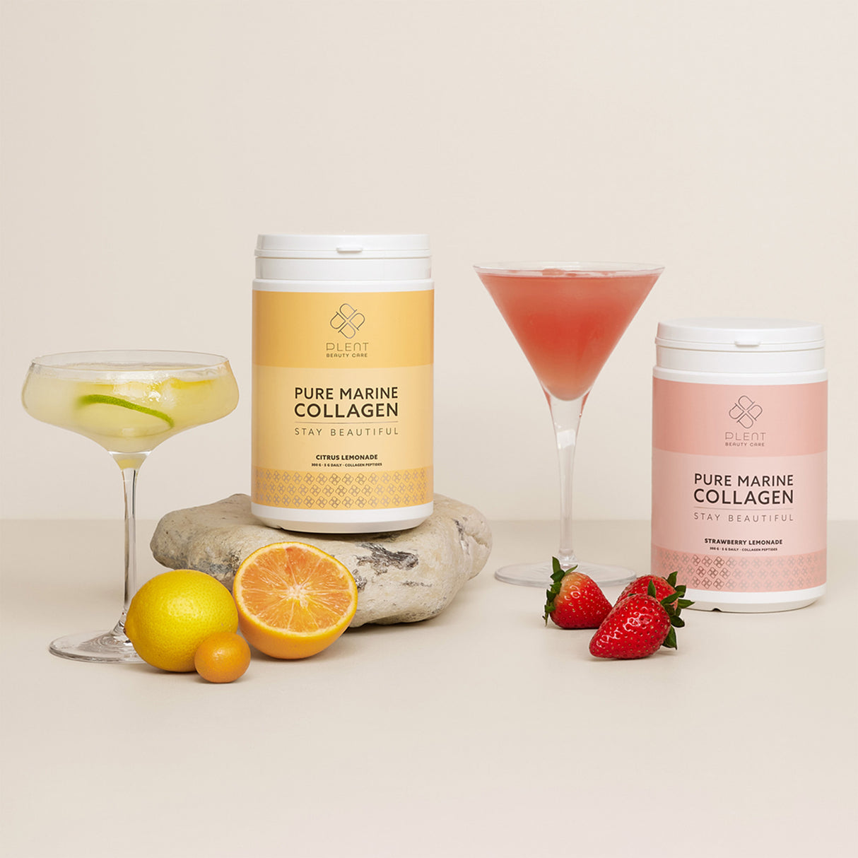 Plent Pure Marine Collagen | Strawberry Lemonade fra Plent på Mecindo.dk