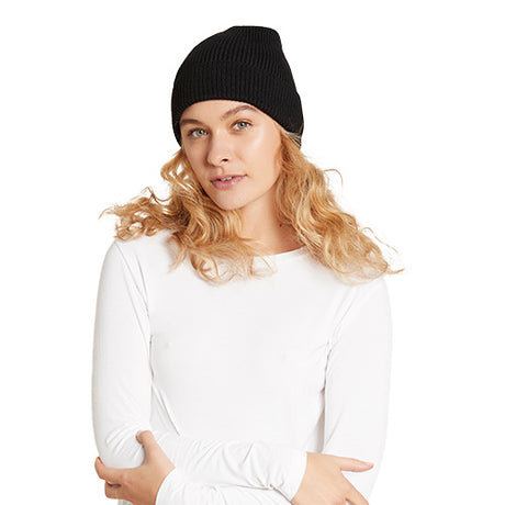 Boody Beanie Hue Ribbed Knit Sort One-size fra Boody på Mecindo.dk