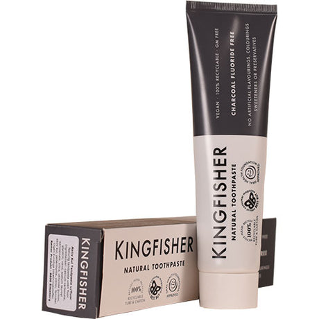 Kingfisher Toothpaste Tandpasta med aktiv kul smag uden fluor. | 100 ML fra Kingfisher Toothpaste på Mecindo.dk