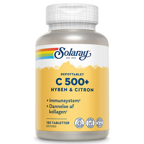 Solaray C-vitamin C500+ | 180 Tabl. fra Solaray på Mecindo.dk