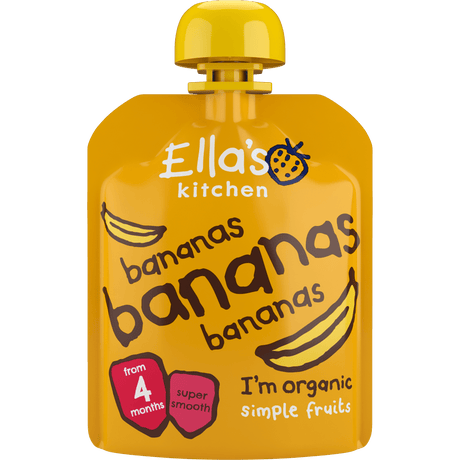 Ellas Kitchen Babymos Banan, Banan & Banan 4 Mdr Økologisk | 70 g fra Ellas Kitchen på Mecindo.dk