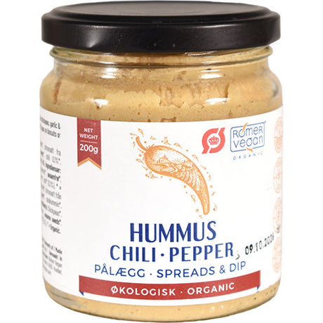 Rømer Smørepålaeg Hummus Chili & Cayenne Peber Økologisk | 200 gr fra Rømer på Mecindo.dk