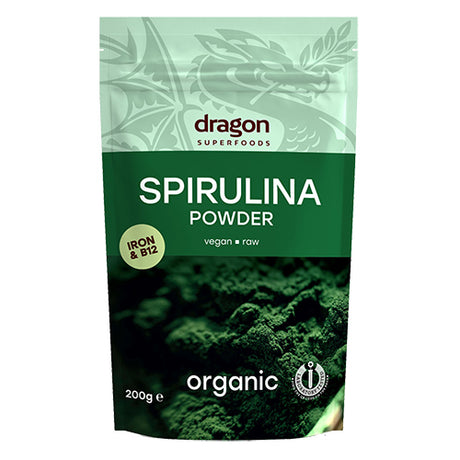 Dragon Superfoods Spirulina Pulver Økologisk | 200 gr fra Dragon Superfoods på Mecindo.dk