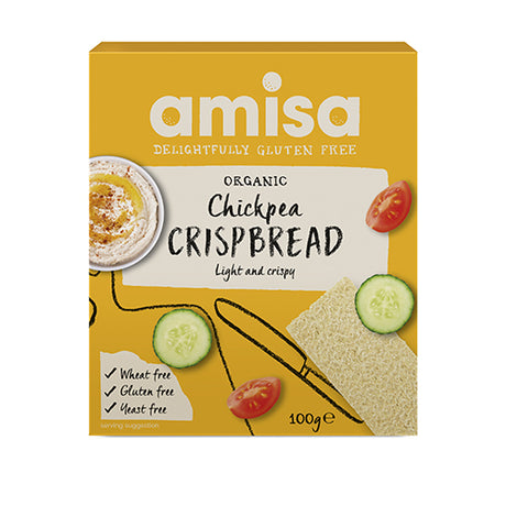 Amisa Knaekbrød M. Kikaerter Glutenfri Økologisk | 100 gr fra Amisa på Mecindo.dk