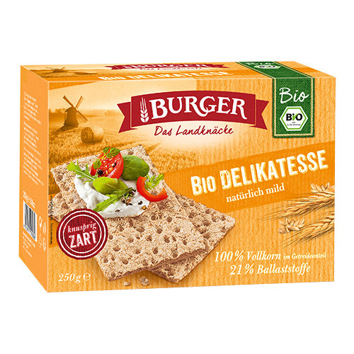 Knaekbrød Fuldkorn Økologisk | 250 gr fra Burger på Mecindo.dk