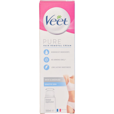 Veet Pure Hair Removal Cream Sensitive Skin Bikini & Underarm | 100 ml fra Veet på Mecindo.dk