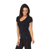 Boody Women´s V-neck T-shirt Sort | Str. Xl fra Boody på Mecindo.dk