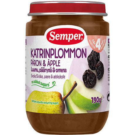Semper Frugtpure Med Sveske, Pære & Æble 4 Mdr. | 190 g fra Semper på Mecindo.dk