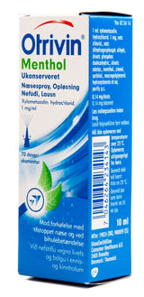 Otrivin Menthol ukonserveret 1 mg/ml fra Otrivin på Mecindo.dk