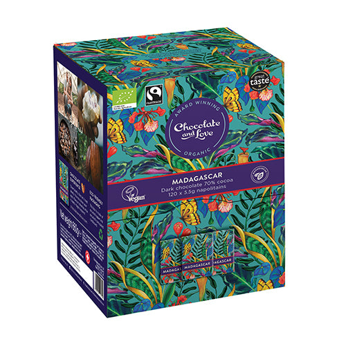 Chocolate and Love Madagascar Chokolade Dispenser Box Økologisk | 660 gr fra Chocolate and Love på Mecindo.dk