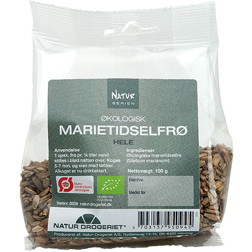 Natur-Drogeriet Marietidsel Hel Økologisk M.aftagelig Etiket | 100 gr fra Natur-Drogeriet på Mecindo.dk