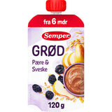 Semper Grød Med Pære Og Sveske Fra 6 Mdr. | 120 g fra Semper på Mecindo.dk