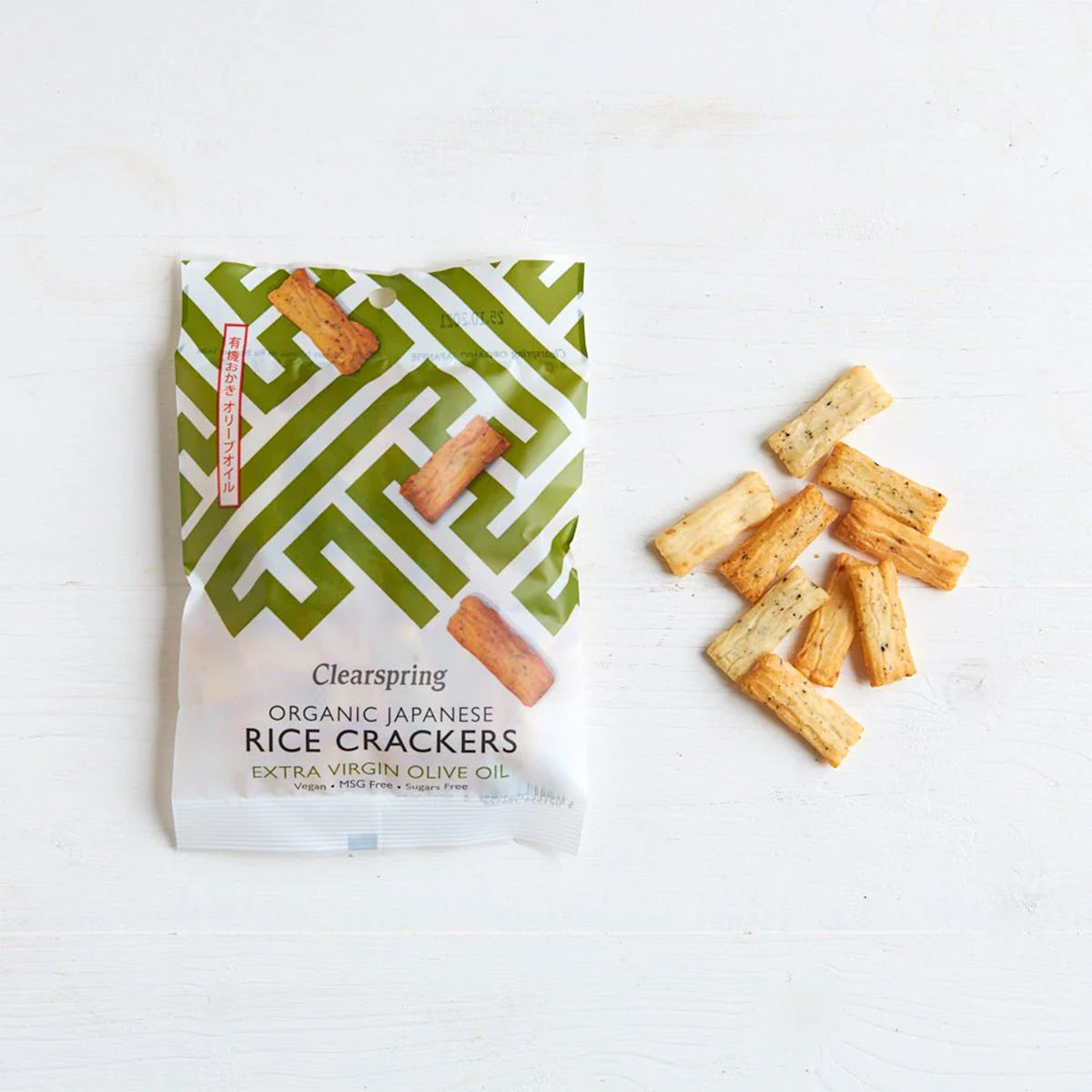 Clearspring Rice Crackers Med Olivenolie | 50 gr fra Clearspring på Mecindo.dk