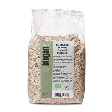 Biogan Økologiske Glutenfri Boghvedeflager | 500 gr fra Biogan på Mecindo.dk