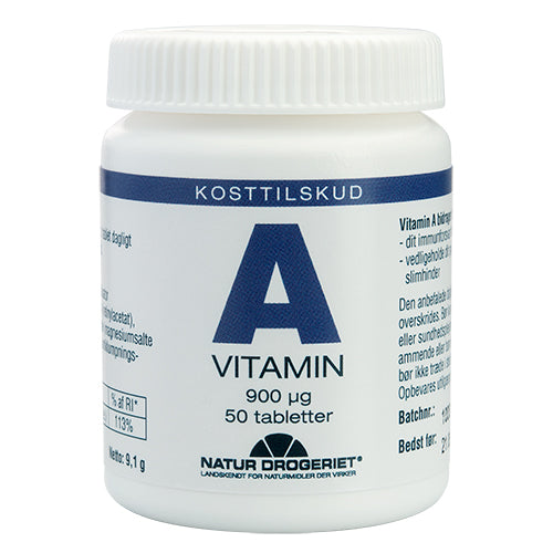 Natur-Drogeriet A-vitamin 3000 I.e. | 50 Tabl. fra Natur-Drogeriet på Mecindo.dk
