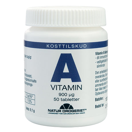Natur-Drogeriet A-vitamin 3000 I.e. | 50 Tabl. fra Natur-Drogeriet på Mecindo.dk