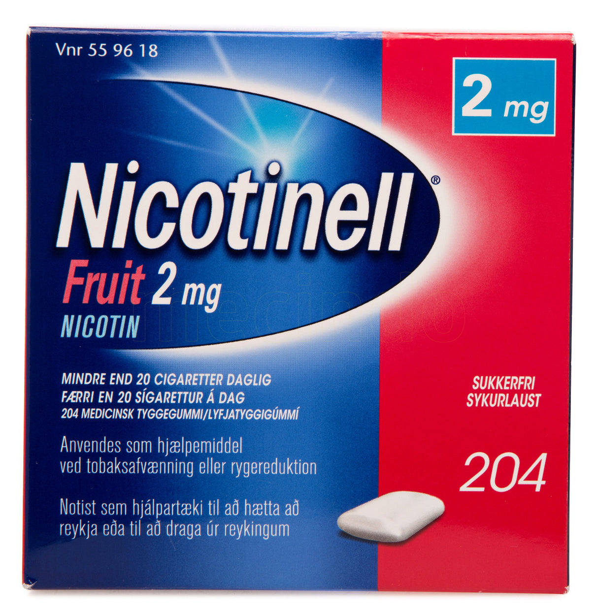 Nicotinell Fruit 2mg fra Nicotinell på Mecindo.dk