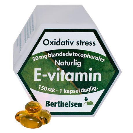 Berthelsen E-vitamin | 150 kapsler fra Berthelsen på Mecindo.dk