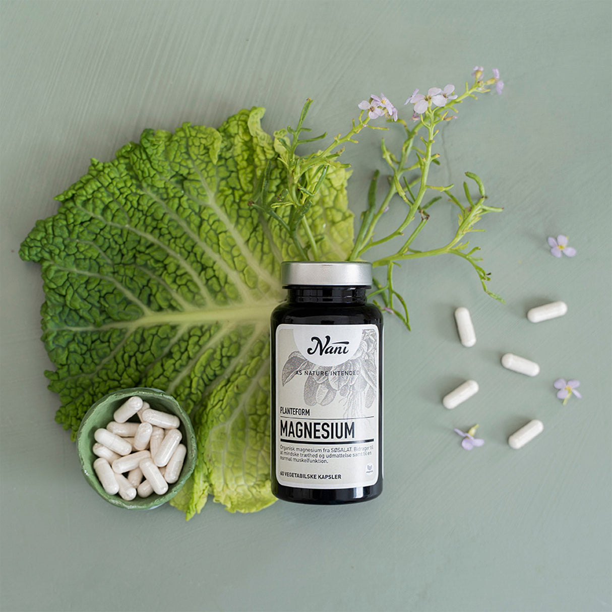 Nani Magnesium Organisk Planteform | 60 kapsler fra Nani på Mecindo.dk