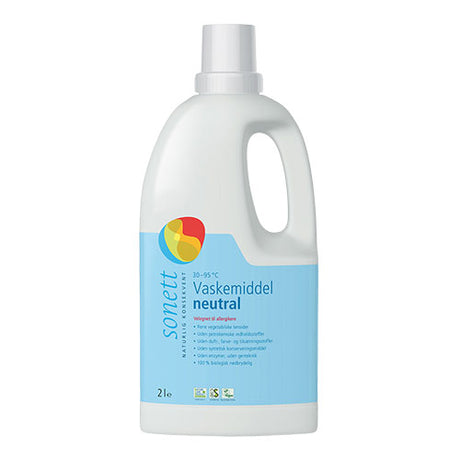 Sonett Vaskemiddel Fl. Neutral | 2 ltr fra Sonett på Mecindo.dk