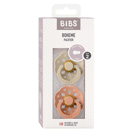 BIBS Boheme Latex Size 2 Vanilla/Peach 2 PACK fra BIBS på Mecindo.dk