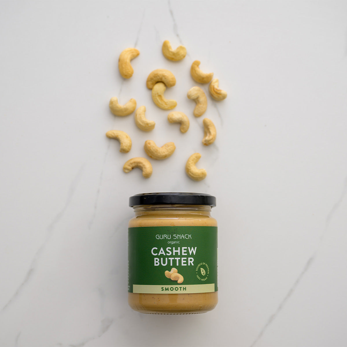 Guru Snack Cashewnøddesmør Smooth Økologisk | 250 gr fra Guru Snack på Mecindo.dk