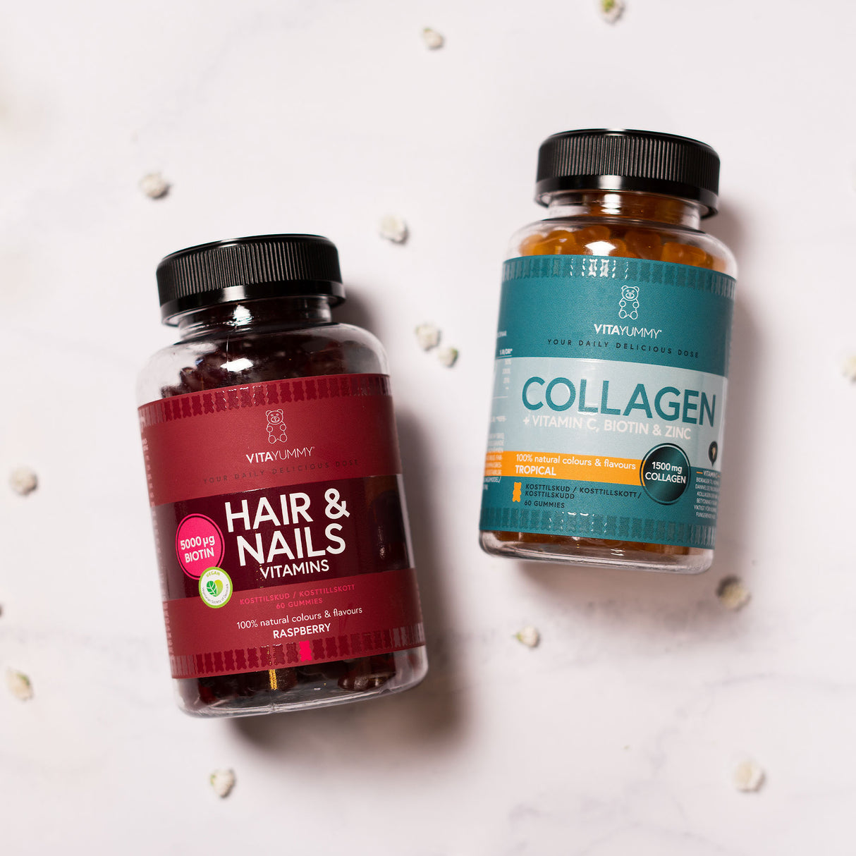 VitaYummy Hair & Nails Raspberry | 60 vingummier