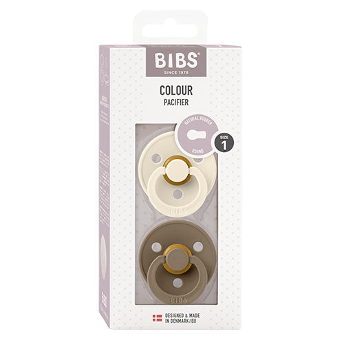 BIBS Colour Latex Size 1 Ivory/Dark Oak 2 PACK fra BIBS på Mecindo.dk