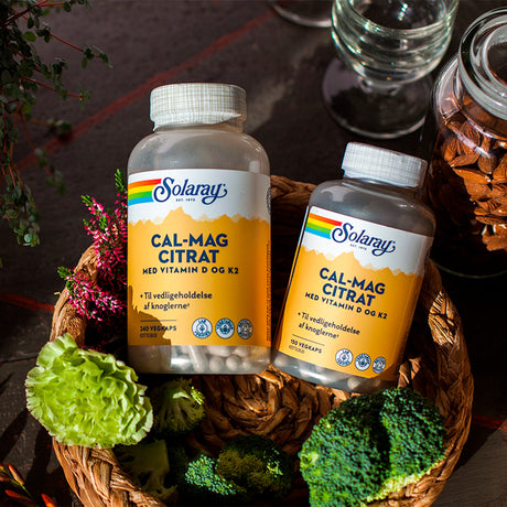 Solaray Cal-mag Citrat Med Vitamin D Og K2 | 240 kapsler fra Solaray på Mecindo.dk