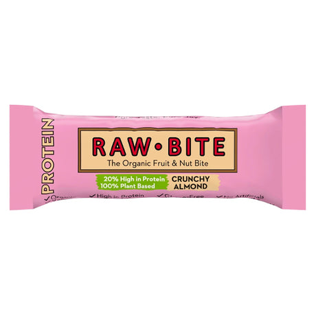 RawBite Protein Crunchy Almond Økologisk | 45 gr fra RawBite på Mecindo.dk