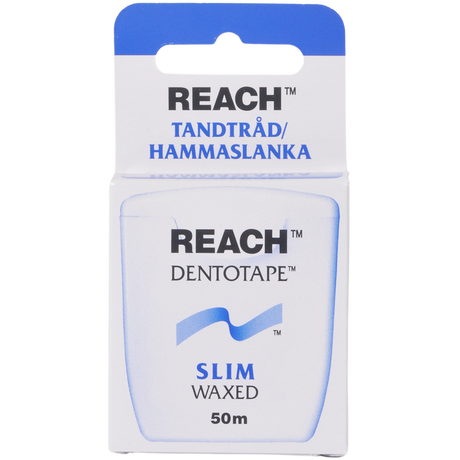 Dentotape Reach Slim Waxed 50 M | 50 mtr fra Dentotape på Mecindo.dk