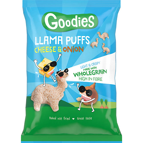 Goodies Llama Puffs Cheese & Onion | 30 gr fra Goodies på Mecindo.dk