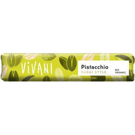 Vivani Maelkechokolade - Pistacie Dubai Style Ø | 40 gr fra Vivani på Mecindo.dk