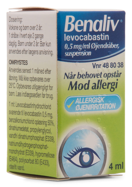 Benadryl & Benaday Benaliv Øjendråber | 4 ml fra Benadryl & Benaday på Mecindo.dk