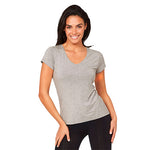 Boody Women´s V-neck T-shirt Lysegrå | Str. Xl