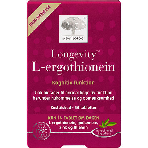 New Nordic Longevity L-ergothionein | 30 tabletter fra New Nordic på Mecindo.dk