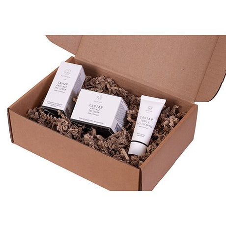 Gaveæske Caviar Cleansing Gel Day creme, Eye serum fra Naturfarm på Mecindo.dk