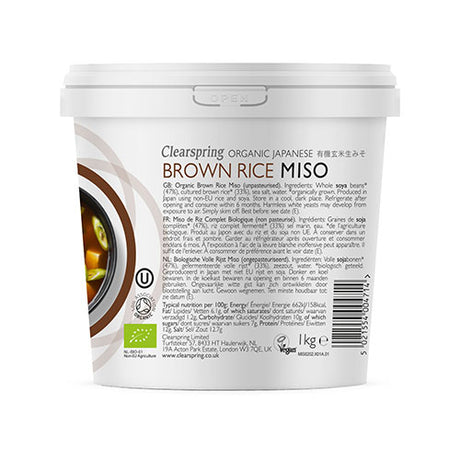 Clearspring Miso Brown Rice Upasteuriseret Ø | 1 kg fra Clearspring på Mecindo.dk