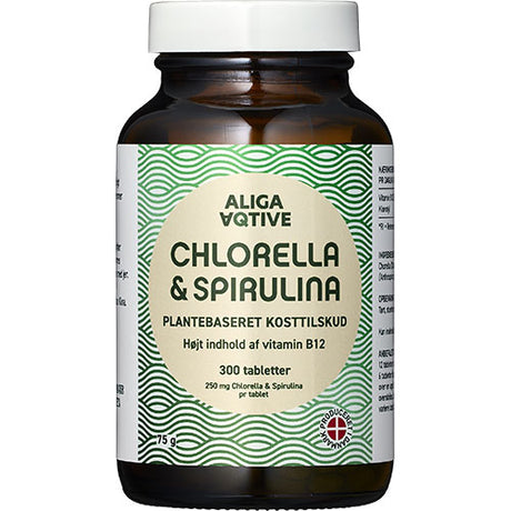 ALIGA AQTIVE Chlorella & Spirulina Tabletter | 300 Tabl. fra ALIGA AQTIVE på Mecindo.dk
