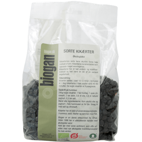 Biogan Økologiske Sorte Kikærter | 500 g