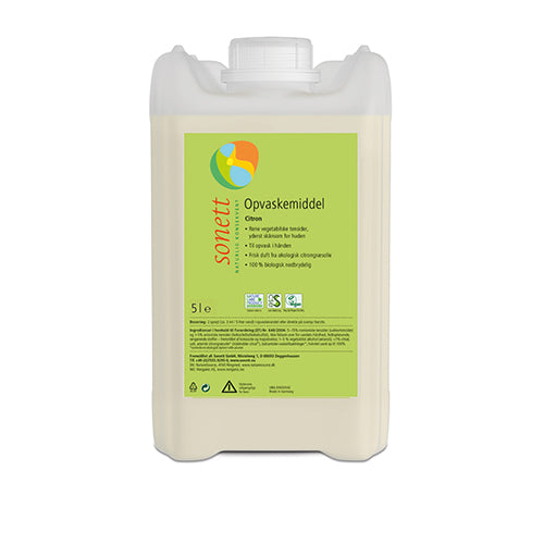 Sonett Opvaskemiddel Citron | 5 ltr fra Sonett på Mecindo.dk