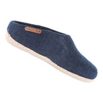 SHU`S Uldtøffel m. Læder Sål Blue | 36